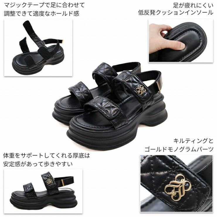 厚底モノグラムキルティングサンダル | VIVIAN COLLECTION | 詳細画像4 