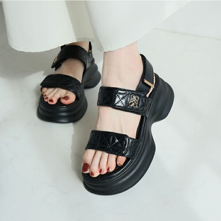 厚底モノグラムキルティングサンダル | VIVIAN COLLECTION | 詳細画像6 