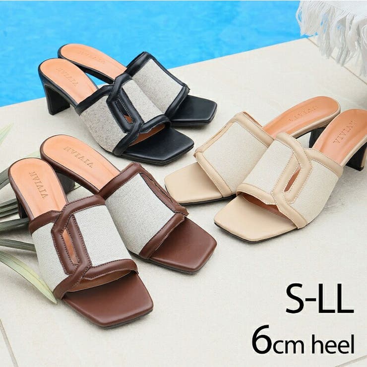 カットアウト異素材コンビミュールサンダル | VIVIAN COLLECTION | 詳細画像1 