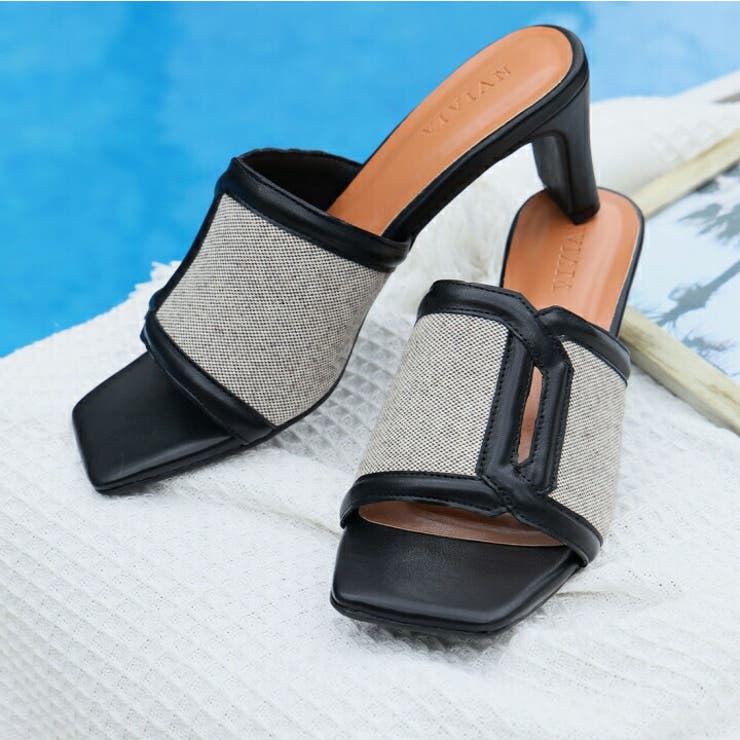 カットアウト異素材コンビミュールサンダル | VIVIAN COLLECTION | 詳細画像12 