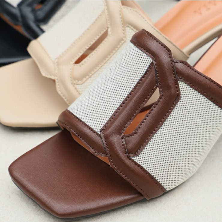 カットアウト異素材コンビミュールサンダル | VIVIAN COLLECTION | 詳細画像7 