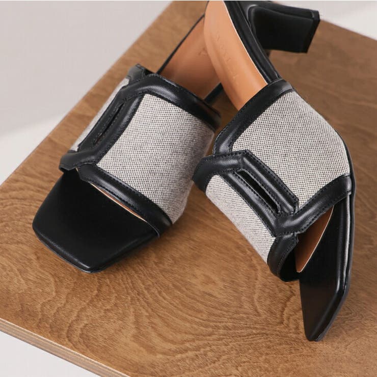 カットアウト異素材コンビミュールサンダル | VIVIAN COLLECTION | 詳細画像9 