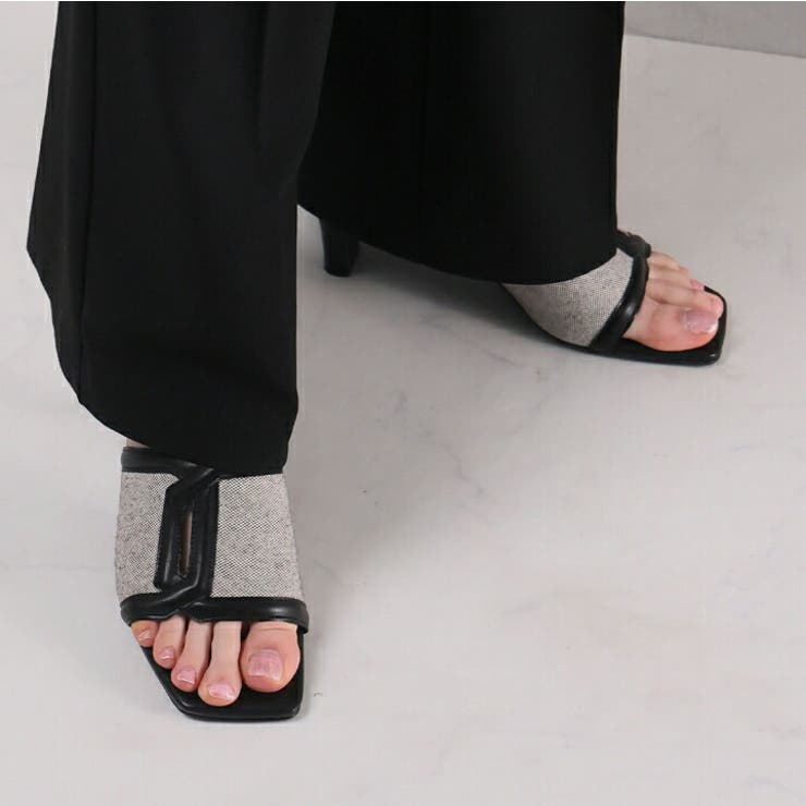 カットアウト異素材コンビミュールサンダル | VIVIAN COLLECTION | 詳細画像10 