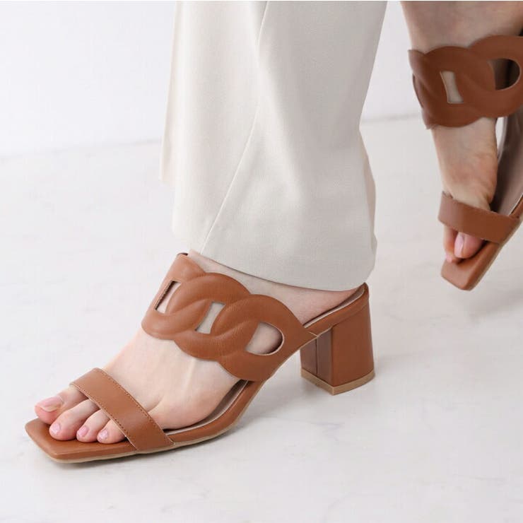 スクエアトゥカットワークミュールサンダル | VIVIAN COLLECTION | 詳細画像20 