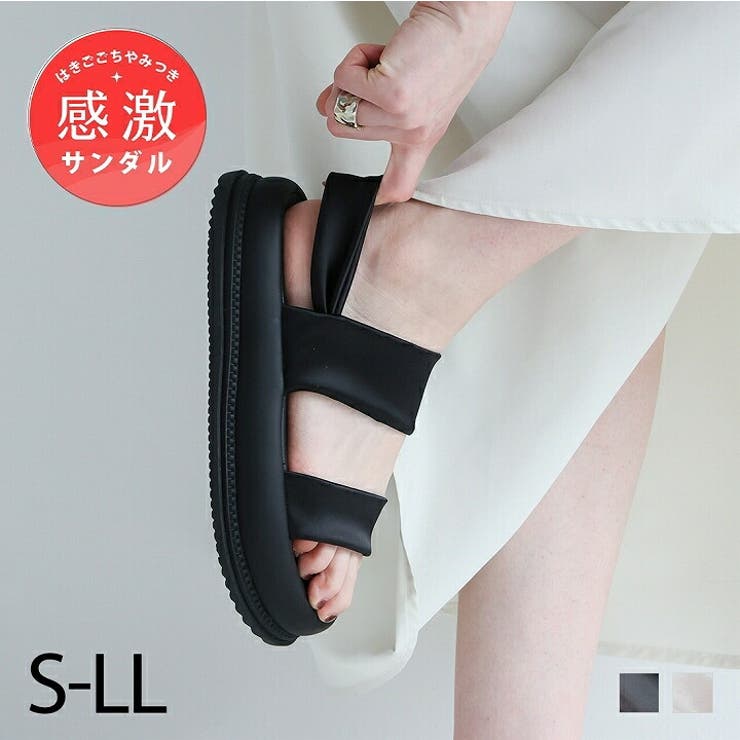 履きごこちやみつき感激 ストレッチダブルベルト厚底サンダル | VIVIAN COLLECTION | 詳細画像1 