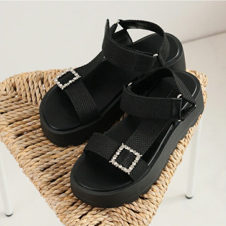 キラキラビジューバックル厚底サンダル | VIVIAN COLLECTION | 詳細画像14 