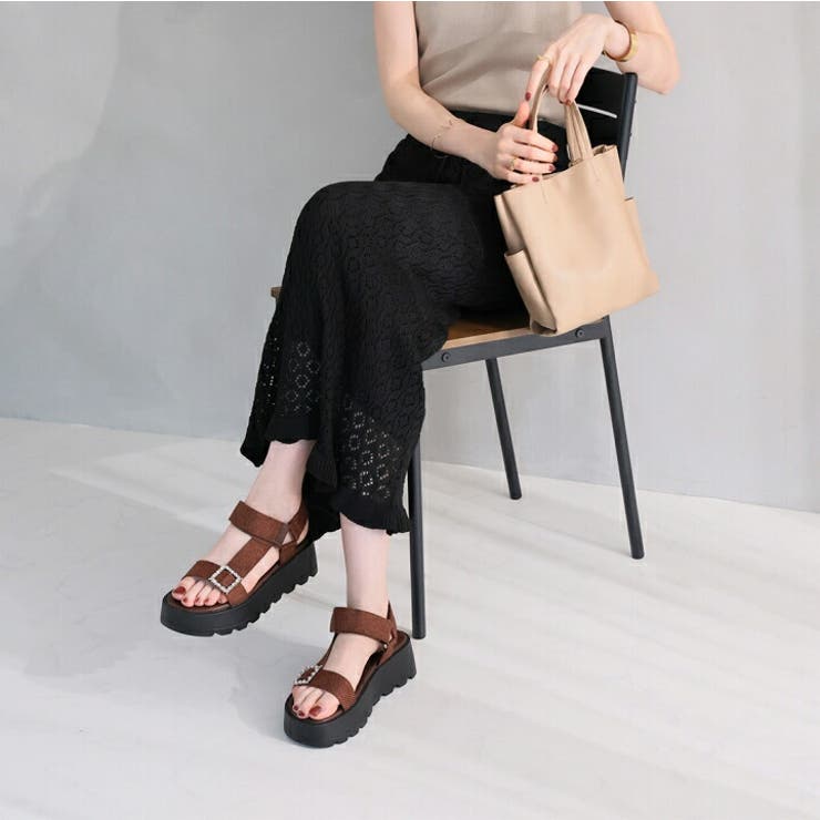 キラキラビジューバックル厚底サンダル | VIVIAN COLLECTION | 詳細画像19 