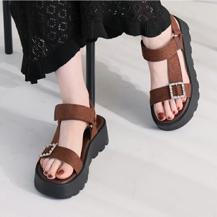 キラキラビジューバックル厚底サンダル | VIVIAN COLLECTION | 詳細画像20 