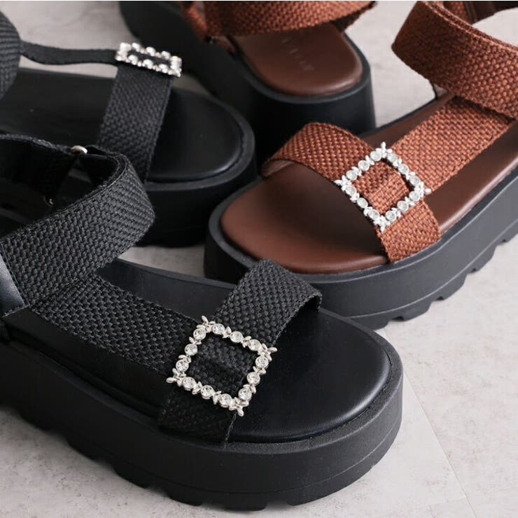 キラキラビジューバックル厚底サンダル | VIVIAN COLLECTION | 詳細画像6 