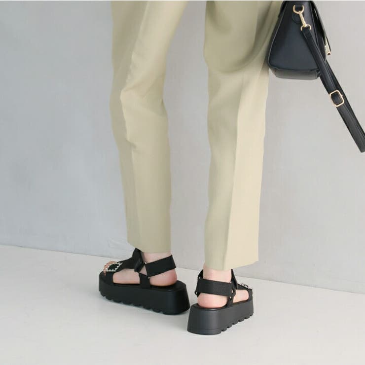 キラキラビジューバックル厚底サンダル | VIVIAN COLLECTION | 詳細画像8 