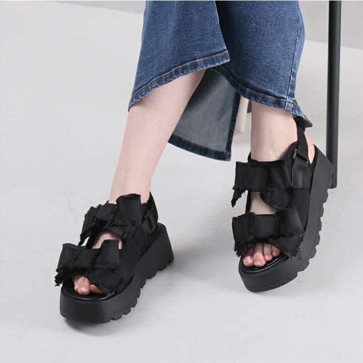 ダブルビッグリボン厚底サンダル | VIVIAN COLLECTION | 詳細画像11 