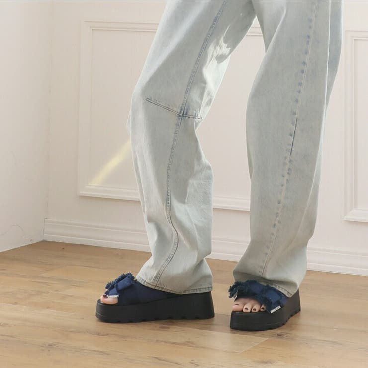 ダブルビッグリボン厚底サンダル | VIVIAN COLLECTION | 詳細画像15 