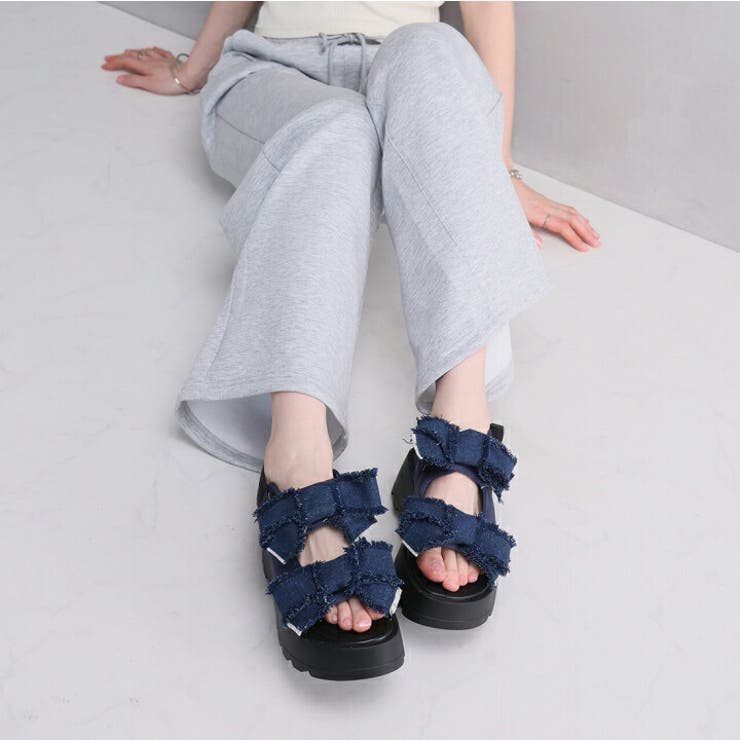 ダブルビッグリボン厚底サンダル | VIVIAN COLLECTION | 詳細画像18 