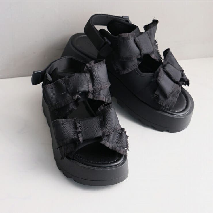 ダブルビッグリボン厚底サンダル | VIVIAN COLLECTION | 詳細画像5 