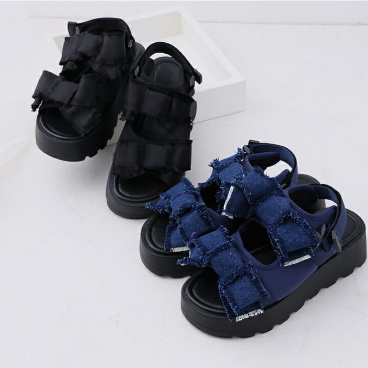 ダブルビッグリボン厚底サンダル | VIVIAN COLLECTION | 詳細画像7 