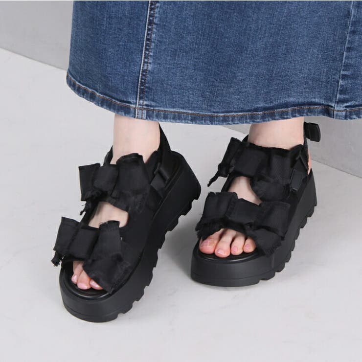 ダブルビッグリボン厚底サンダル | VIVIAN COLLECTION | 詳細画像8 