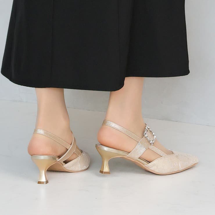 キラキラビジューバックルスリングバックパンプス | VIVIAN COLLECTION | 詳細画像19 