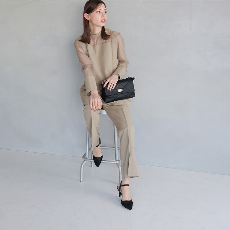 シアーチュールレースグリッターヒールストラップパンプス | VIVIAN COLLECTION | 詳細画像12 