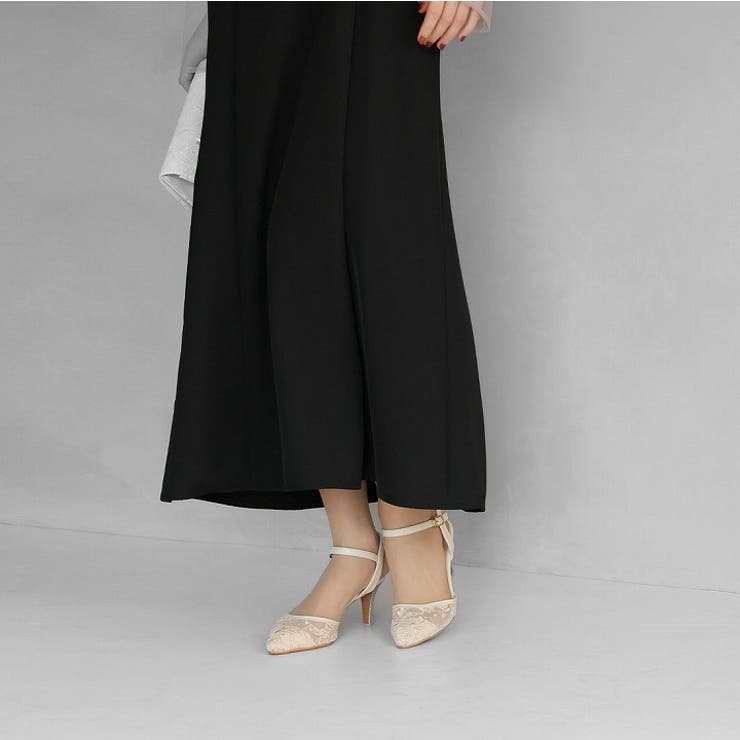 シアーチュールレースグリッターヒールストラップパンプス | VIVIAN COLLECTION | 詳細画像16 