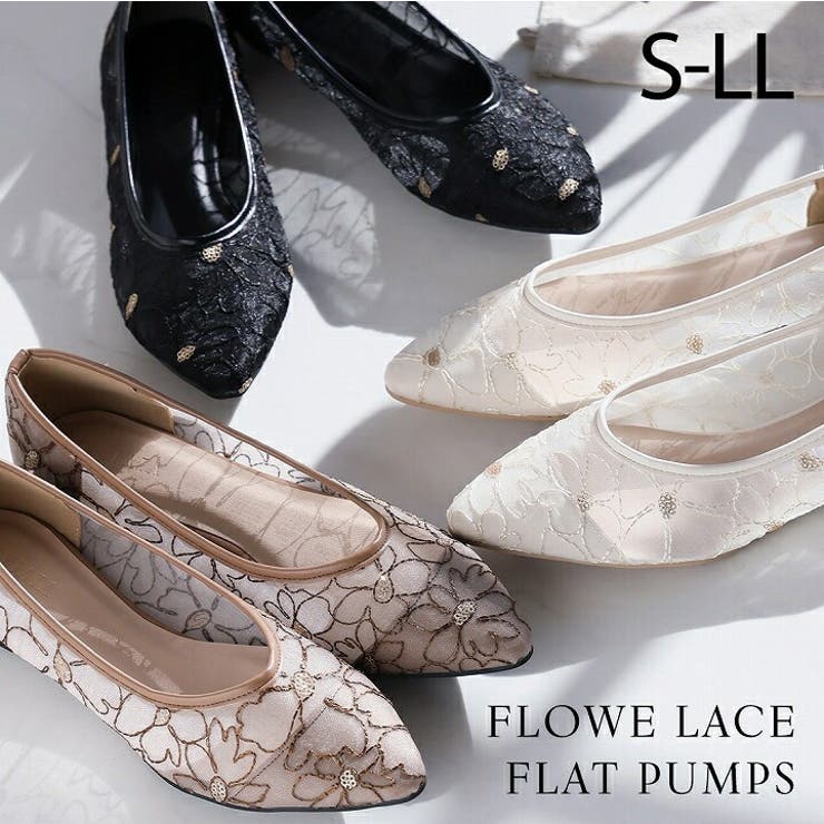シアーフラワーレースフラットパンプス | VIVIAN COLLECTION | 詳細画像1 