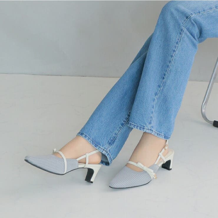 サイドリボンニットスリングバックパンプス | VIVIAN COLLECTION | 詳細画像13 