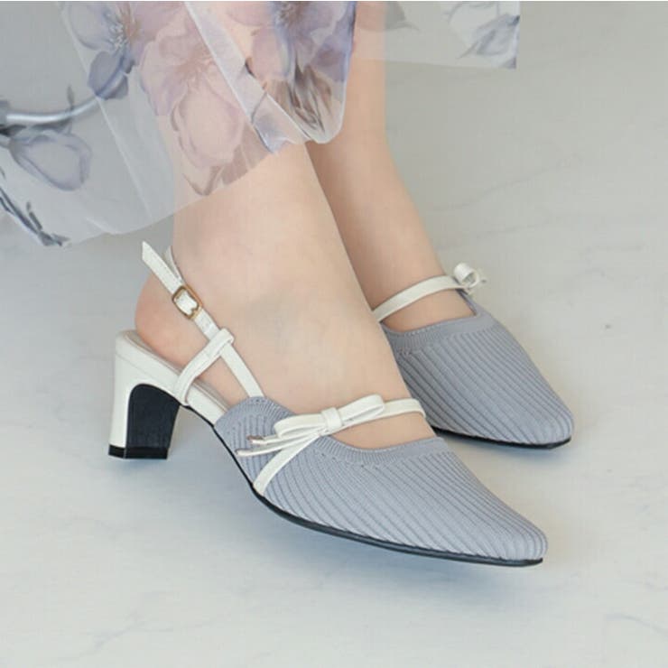 サイドリボンニットスリングバックパンプス | VIVIAN COLLECTION | 詳細画像16 