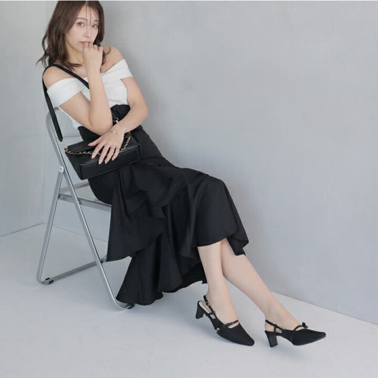 サイドリボンニットスリングバックパンプス | VIVIAN COLLECTION | 詳細画像7 