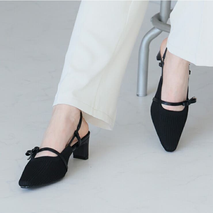 サイドリボンニットスリングバックパンプス | VIVIAN COLLECTION | 詳細画像10 