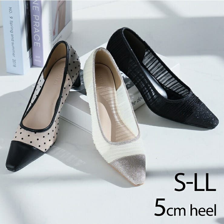 シアーバイカラープレートヒールパンプス | VIVIAN COLLECTION | 詳細画像1 