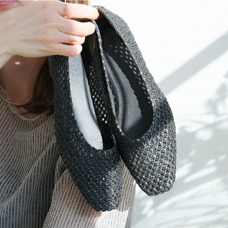 サッ！と履けるシアーラフィアメッシュフラットシューズ | VIVIAN COLLECTION | 詳細画像12 