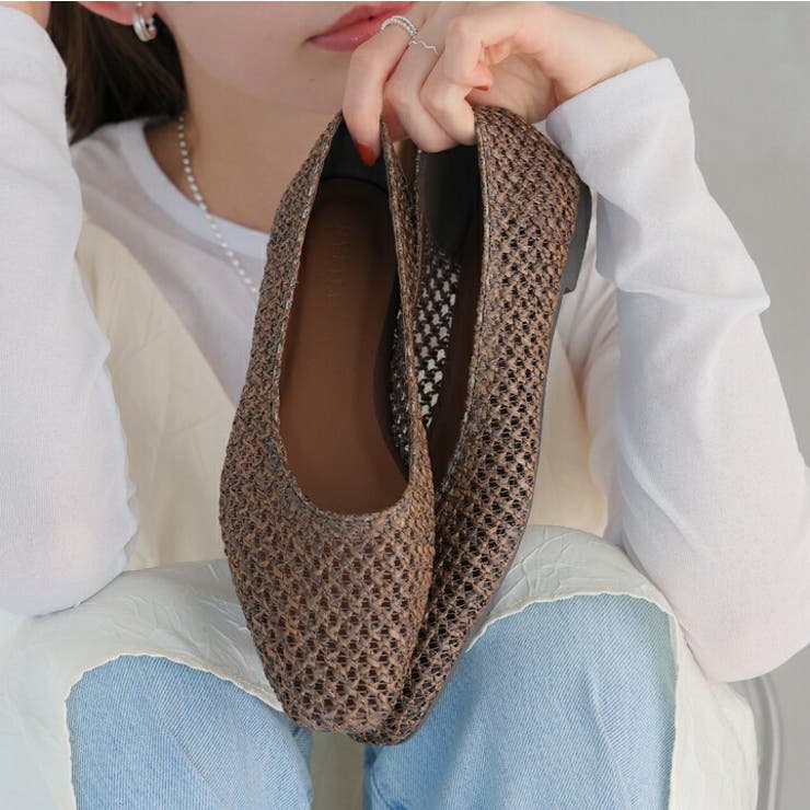 サッ！と履けるシアーラフィアメッシュフラットシューズ | VIVIAN COLLECTION | 詳細画像17 