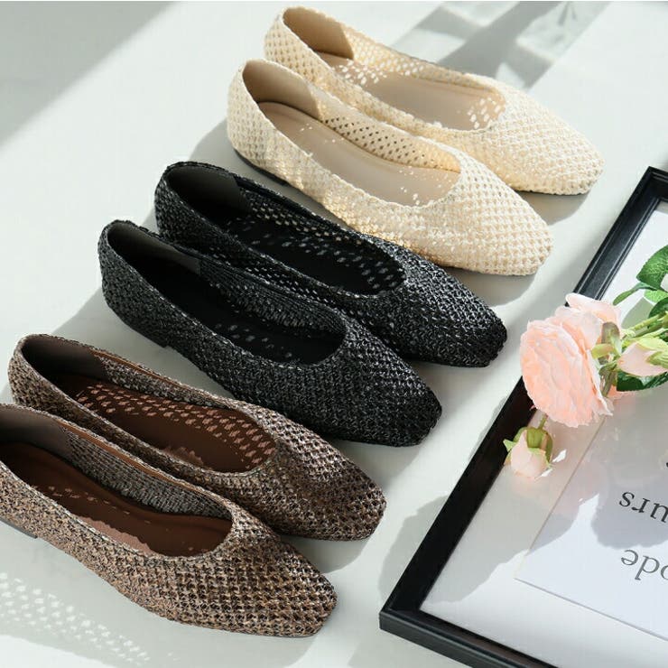 サッ！と履けるシアーラフィアメッシュフラットシューズ | VIVIAN COLLECTION | 詳細画像6 