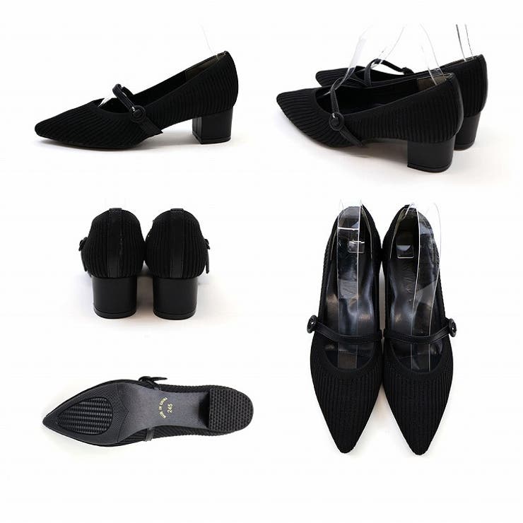 履きごこちやみつき感激 ポインテッドトゥメリージェーン4cmヒールニットパンプス | VIVIAN COLLECTION | 詳細画像12 