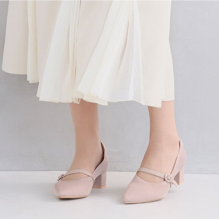 履きごこちやみつき感激 ポインテッドトゥメリージェーン4cmヒールニットパンプス | VIVIAN COLLECTION | 詳細画像13 