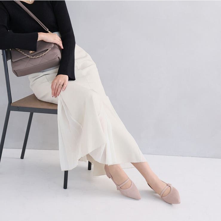 履きごこちやみつき感激 ポインテッドトゥメリージェーン4cmヒールニットパンプス | VIVIAN COLLECTION | 詳細画像14 