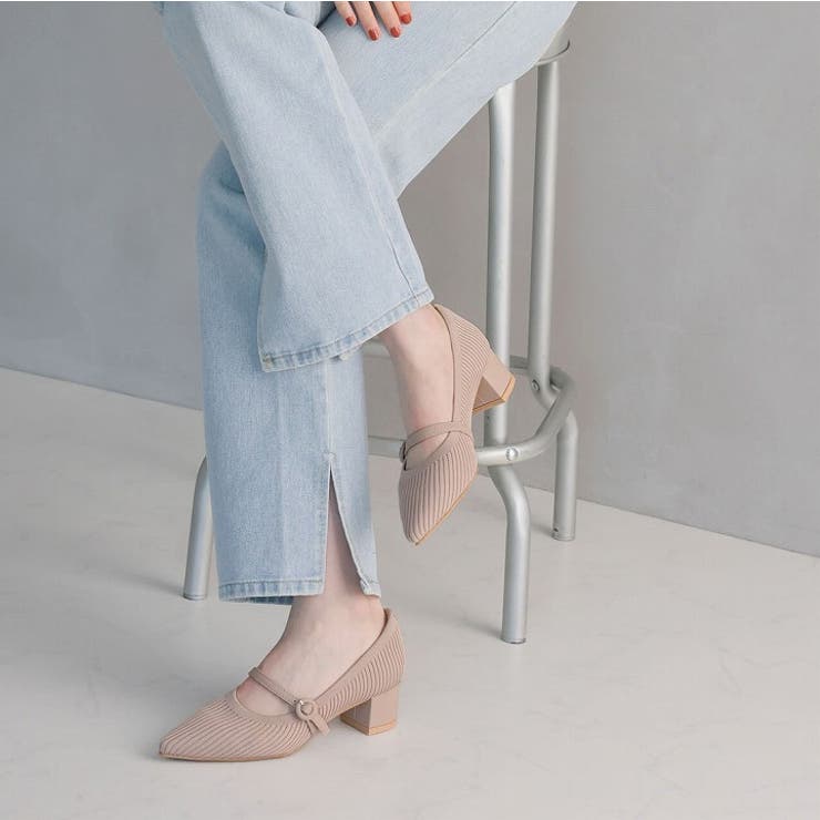 履きごこちやみつき感激 ポインテッドトゥメリージェーン4cmヒールニットパンプス | VIVIAN COLLECTION | 詳細画像15 