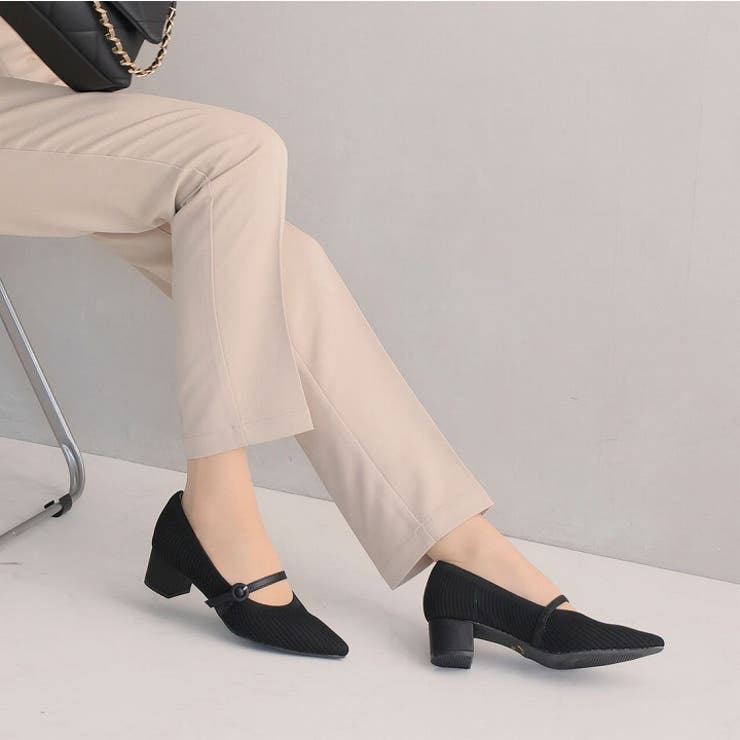 履きごこちやみつき感激 ポインテッドトゥメリージェーン4cmヒールニットパンプス | VIVIAN COLLECTION | 詳細画像17 