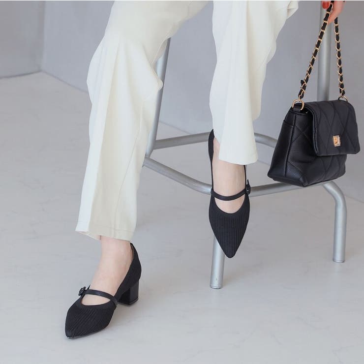 履きごこちやみつき感激 ポインテッドトゥメリージェーン4cmヒールニットパンプス | VIVIAN COLLECTION | 詳細画像18 