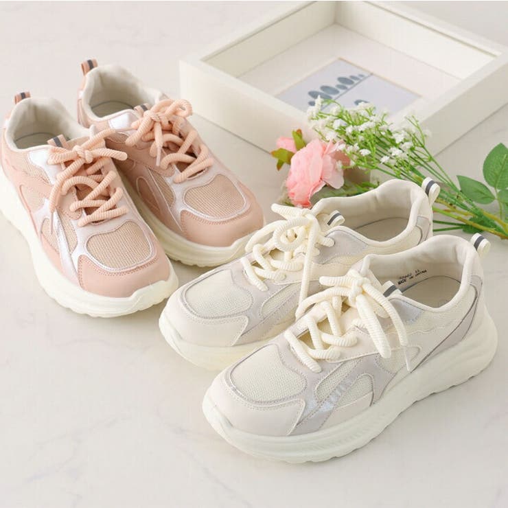 香る底ラメメッシュレースアップスニーカー | VIVIAN COLLECTION | 詳細画像5 