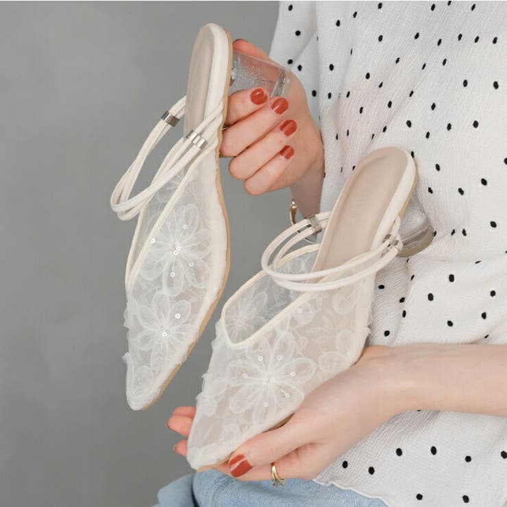 シアーフラワーレース2WAYクリアヒールパンプス | VIVIAN COLLECTION | 詳細画像15 