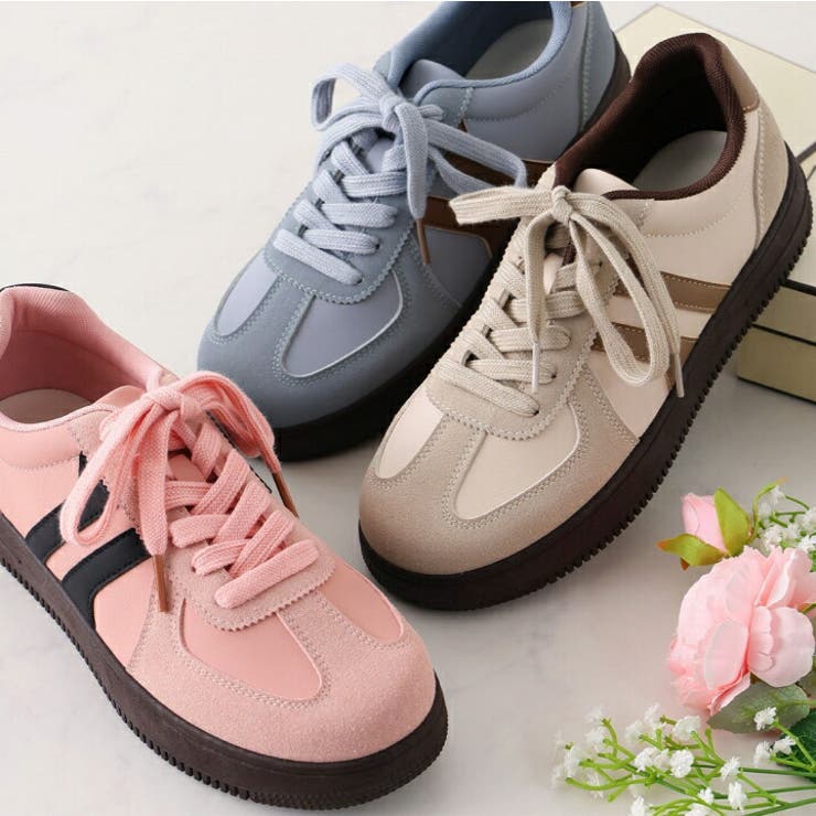 ダブルライン配色レースアップスニーカー | VIVIAN COLLECTION | 詳細画像5 