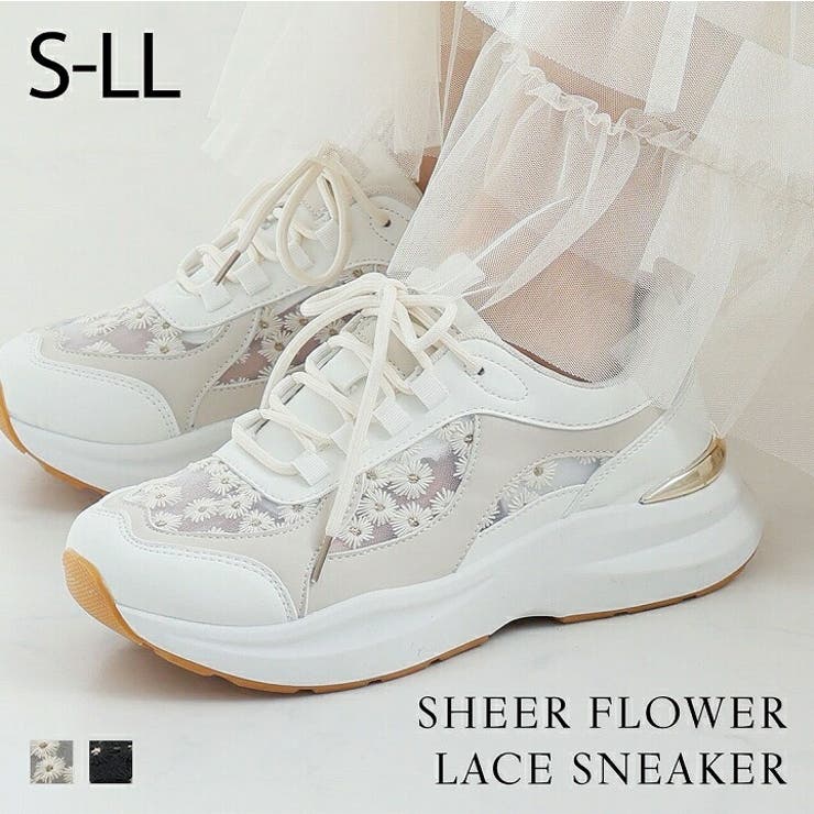 シアーフラワー替え紐付き2WAYスニーカー | VIVIAN COLLECTION | 詳細画像1 