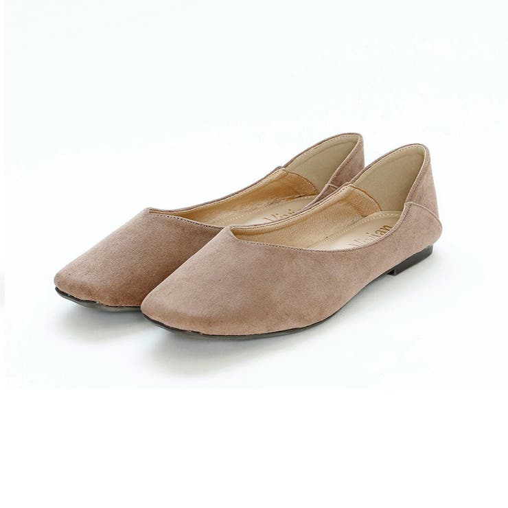 グレージュスエード | スクエアトゥVカットバブーシュ | VIVIAN COLLECTION