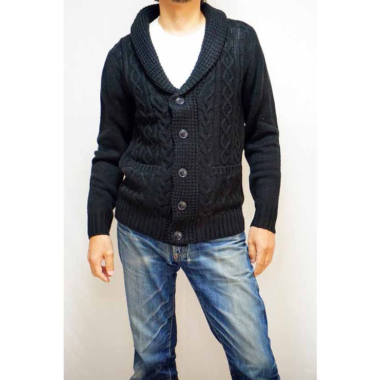ケーブル編みニット ショールカラー カーディガン ローゲージ ブラック 黒 品番 Cmpm Web Complete ウェブコンプリート のメンズファッション通販 Shoplist ショップリスト