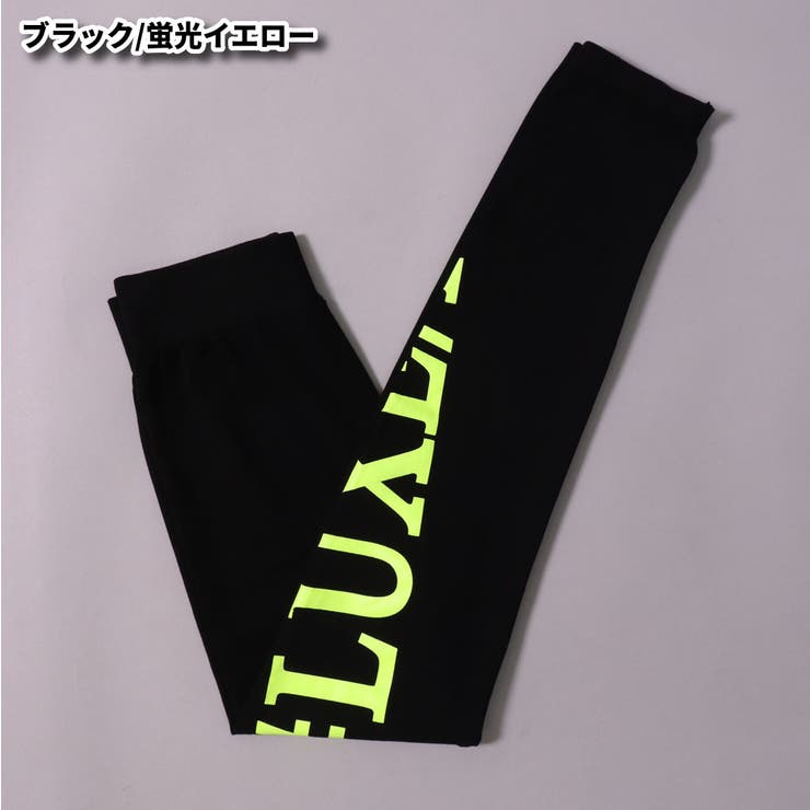 レギンスレディースパンツストレッチジョガーパンツロゴプリント蛍光プリント黒スキニースリムインナーでもフリーサイズジムヨガボトムオールシーズン