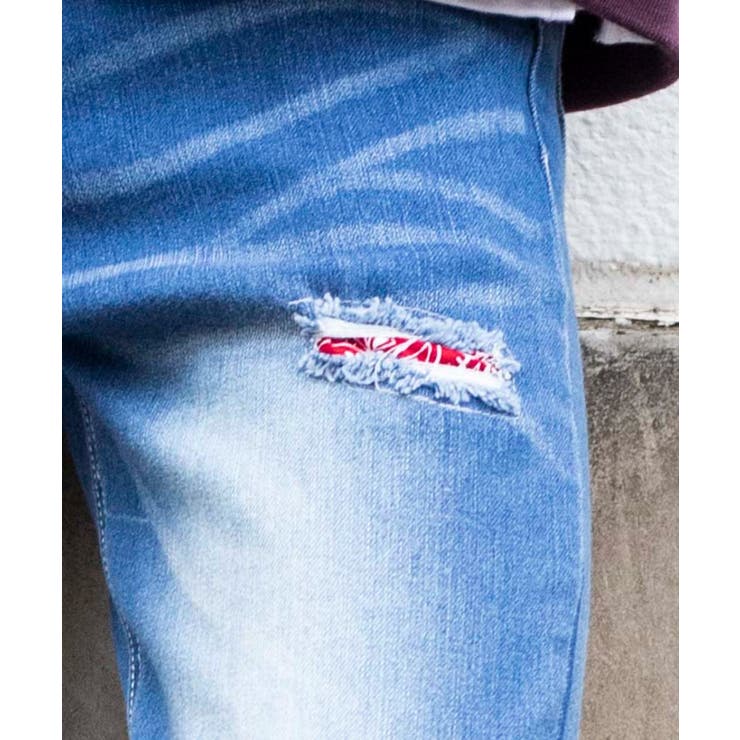 【WEB限定】バンダナダメージデニムスキニー 20-H018 | WEGO【MEN】 | 詳細画像9 