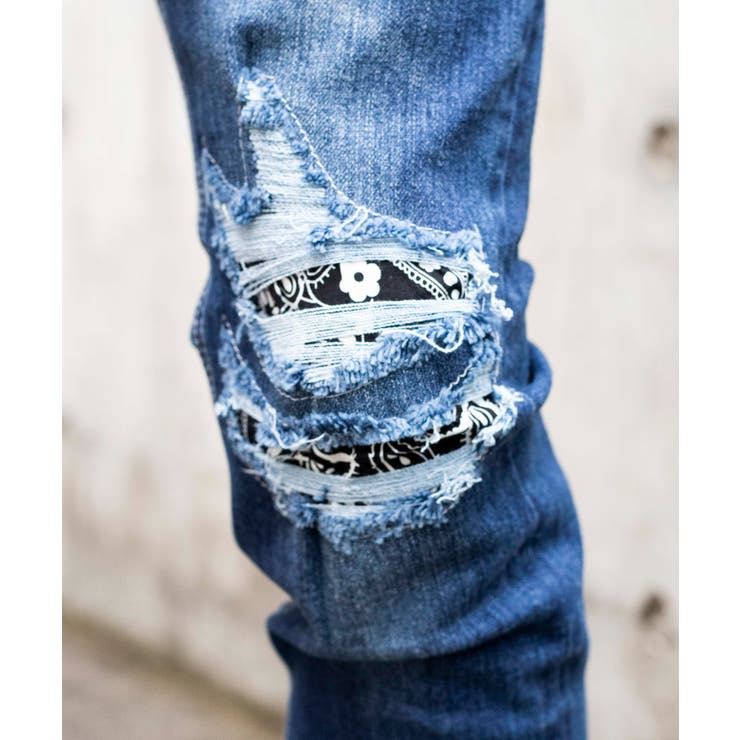 【WEB限定】バンダナダメージデニムスキニー 20-H018 | WEGO【MEN】 | 詳細画像11 