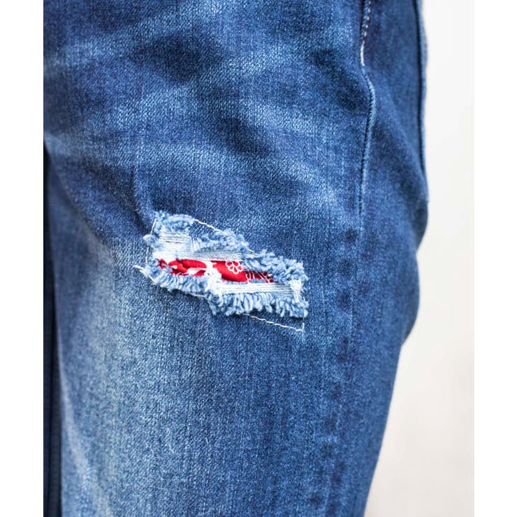 【WEB限定】バンダナダメージデニムスキニー 20-H018 | WEGO【MEN】 | 詳細画像12 