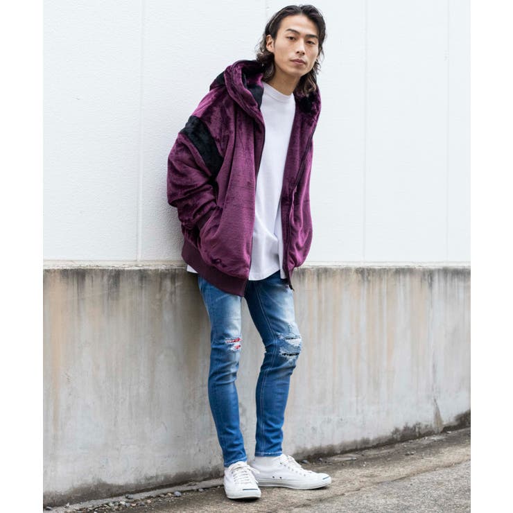 【WEB限定】バンダナダメージデニムスキニー 20-H018 | WEGO【MEN】 | 詳細画像1 