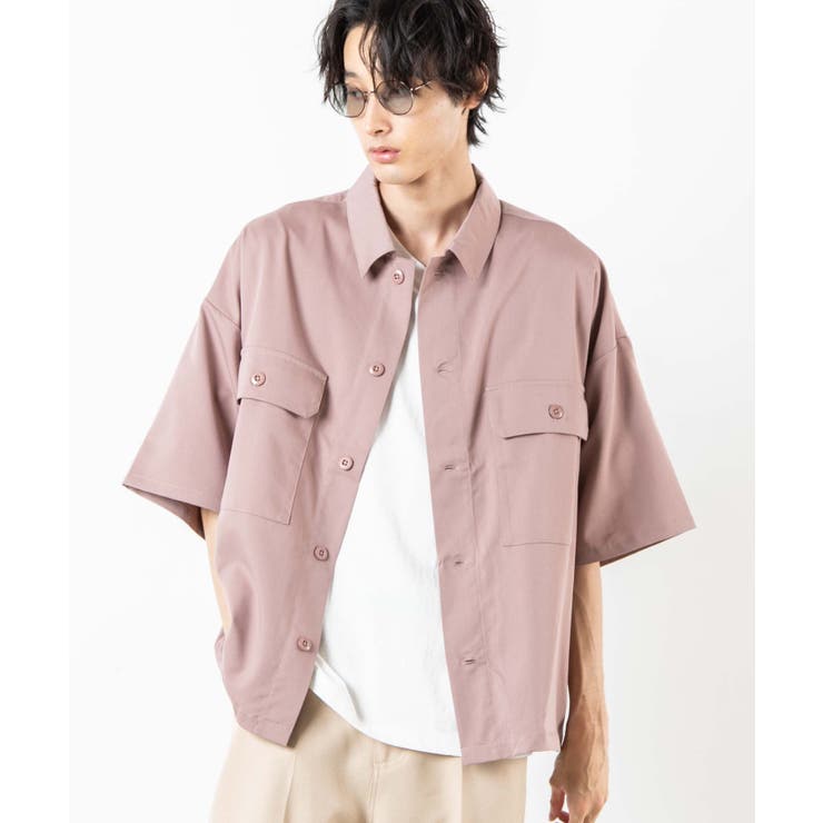 Lピンク | ビッグポケット5分袖CPOシャツ 515033 | WEGO【MEN】